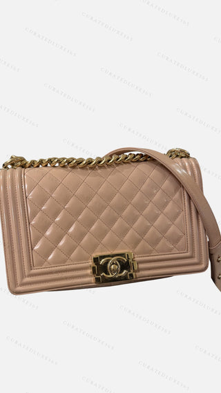 Chanel Boy Pink Patent Bag