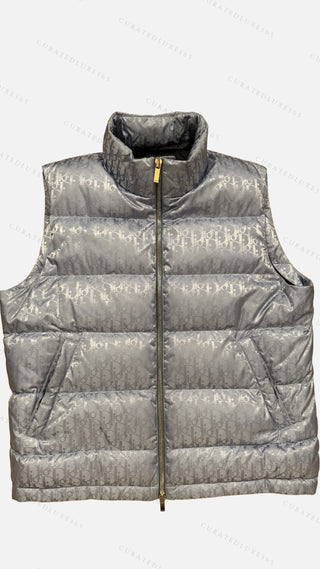 Dior Oblique Baby Blue Puffer Vest — Size Large