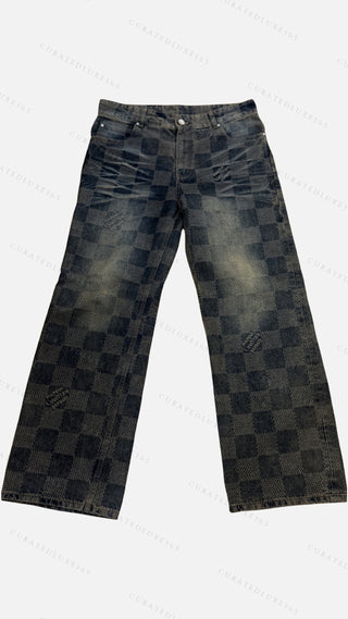 Louis Vuitton Damier Skate Washed Denim Pants — Size 36