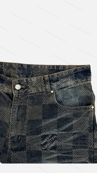 Louis Vuitton Damier Skate Washed Denim Pants — Size 36