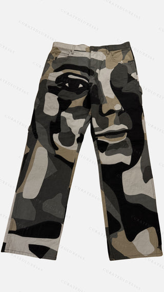 Louis Vuitton x Kid Super Patchworked Portrait Beige Black Denim Pants — Size 36