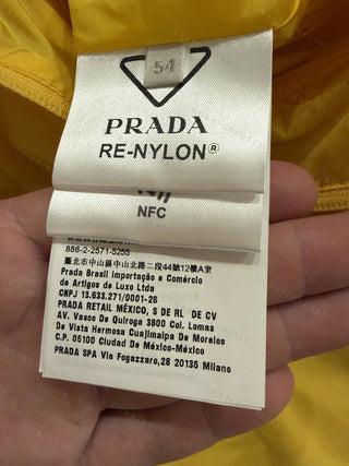 Prada Re-Nylon Hooded Yellow Windbreaker — Size 54