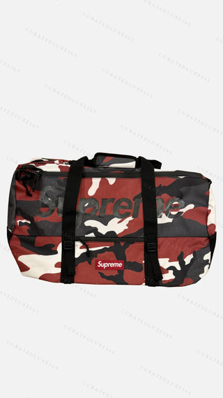 Supreme Red Camo Duffel Bag